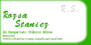 rozsa stanicz business card